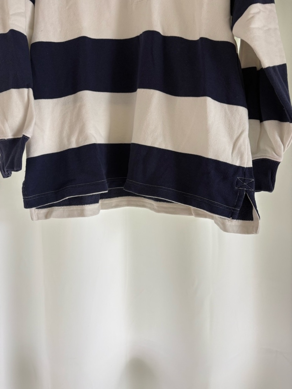 Aerie Navy and White Striped Rugby Polo - Picture 3 of 5